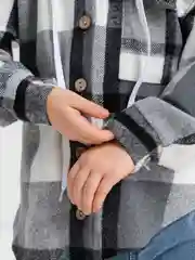 Серый рубашка унисекс, с капюшоном