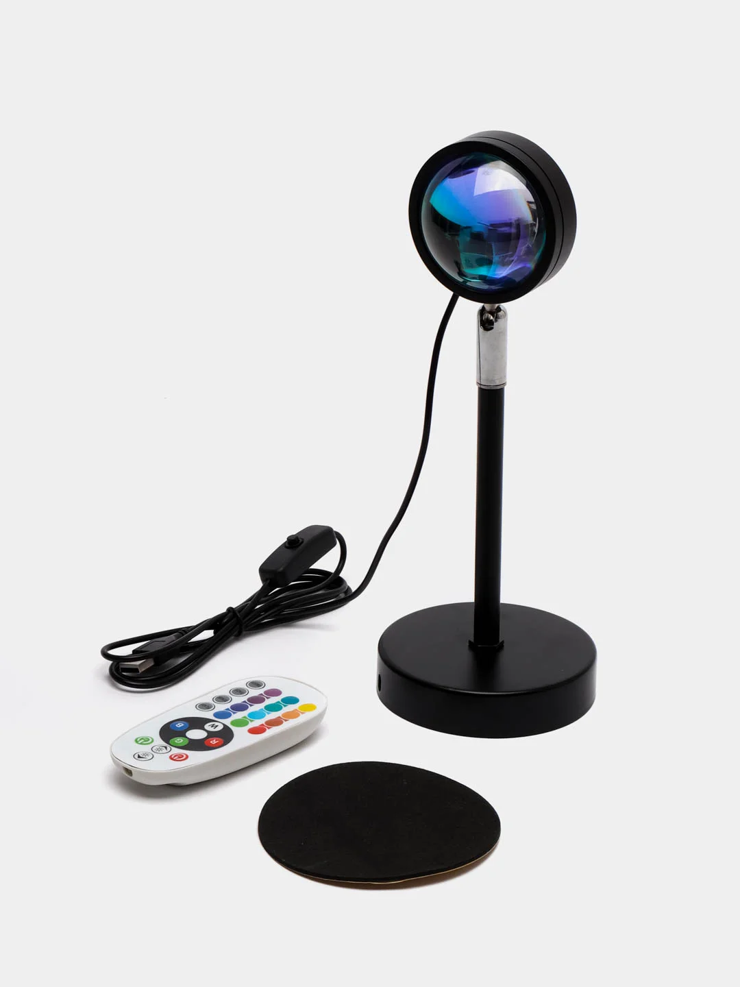 Белый лампа Закат RGB металлическая с пультом и приложением мобильным, 16 цветов
