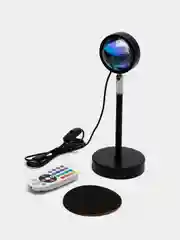 Белый лампа Закат RGB металлическая с пультом и приложением мобильным, 16 цветов