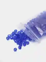 Лазурный бусины стеклянные граненные биконус