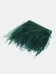 Тёмно-зелёный перья страуса на ленте, тесьме