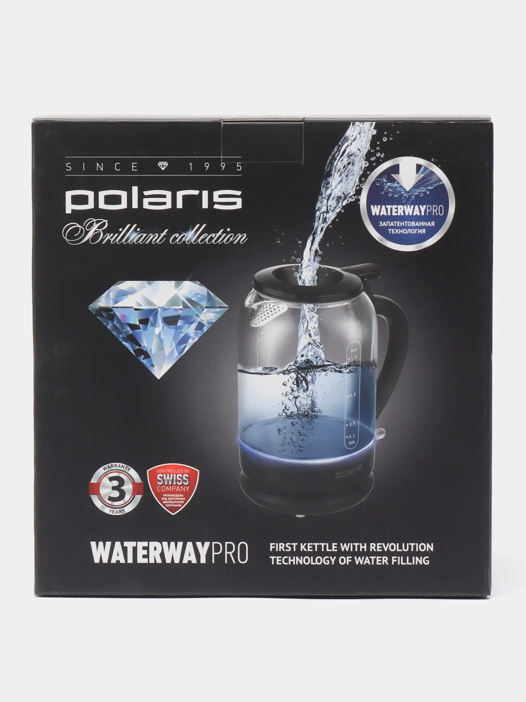 Чайник Polaris PWK 1753CGL Brilliant Collection, черный