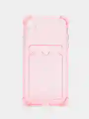 Розовый чехол для iPhone XR, с карманом для карт