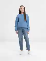 Синий меланж базовый однотонный свитшот LaFemme