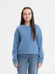 Синий меланж базовый однотонный свитшот LaFemme