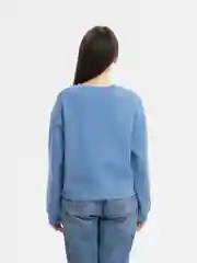 Синий меланж базовый однотонный свитшот LaFemme