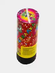 Алый хлопушка пружинная (11 см), серпантин