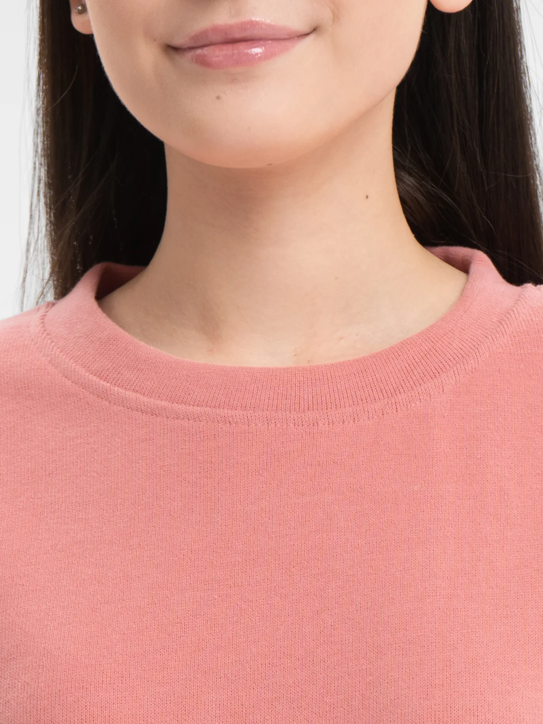 Коралловый меланж базовый однотонный свитшот LaFemme