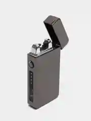 Хром зажигалка электрическая импульсная с двойной дугой,  LED дисплеем и USB зарядкой