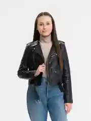 Черный куртка кожаная Tiffan