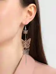 Серебряный серьги длинные "Бабочка",женские серьги, висячие серьги, сережки