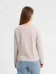 Бежевый лонгслив женский, с длинным рукавом