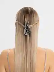 Серебряный каучуковый краб для волос, 12 см