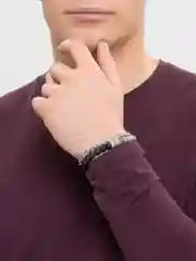 Серый металлик мужской браслет