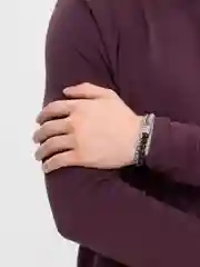 Серый металлик мужской браслет