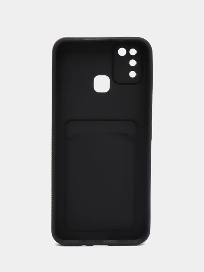 Черный чехол INFINIX HOT 10 LITE с отделением для пластиковой карточки