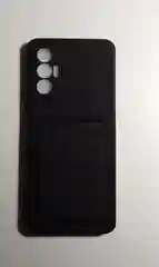 Черный чехол TECNO POVA 3 с карманом для пластиковой карты и защитой камеры