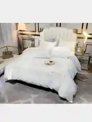 Белый постельное белье, сатин, евро,простыня на резинке