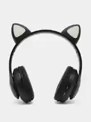 Черный беспроводные Bluetooth-наушники, с кошачьими светящимися ушками, c Aux кабелем, STN-28