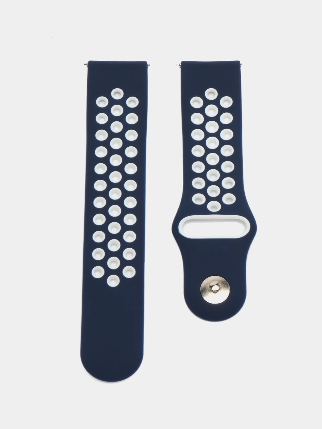 Синий силиконовый ремешок для Xiaomi Amazfit Bip / Huawei / Haylou / Samsung, с кнопкой, 22 мм