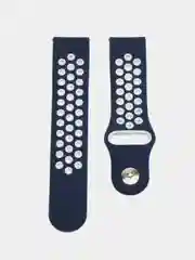 Синий силиконовый ремешок для Xiaomi Amazfit Bip / Huawei / Haylou / Samsung, с кнопкой, 22 мм