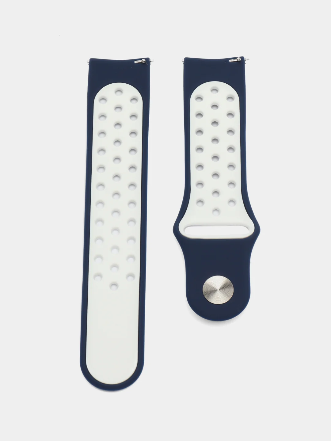 Синий силиконовый ремешок для Xiaomi Amazfit Bip / Huawei / Haylou / Samsung, с кнопкой, 22 мм