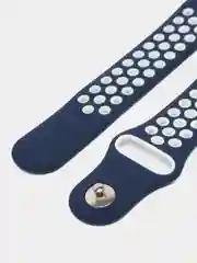 Синий силиконовый ремешок для Xiaomi Amazfit Bip / Huawei / Haylou / Samsung, с кнопкой, 22 мм