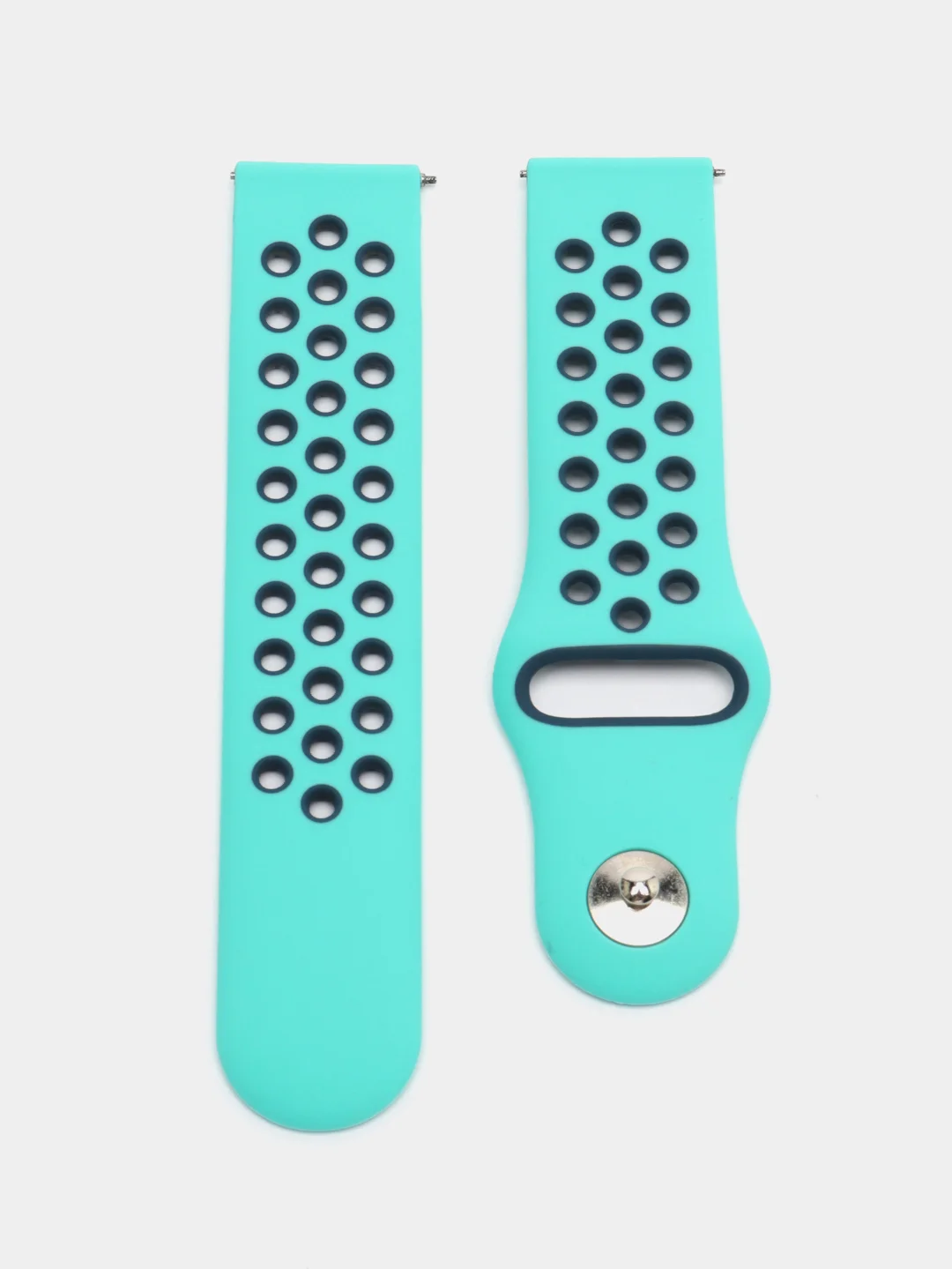 Бирюзовый силиконовый ремешок для Xiaomi Amazfit Bip, Huawei, Haylou, Samsung, 20 мм, с кнопкой