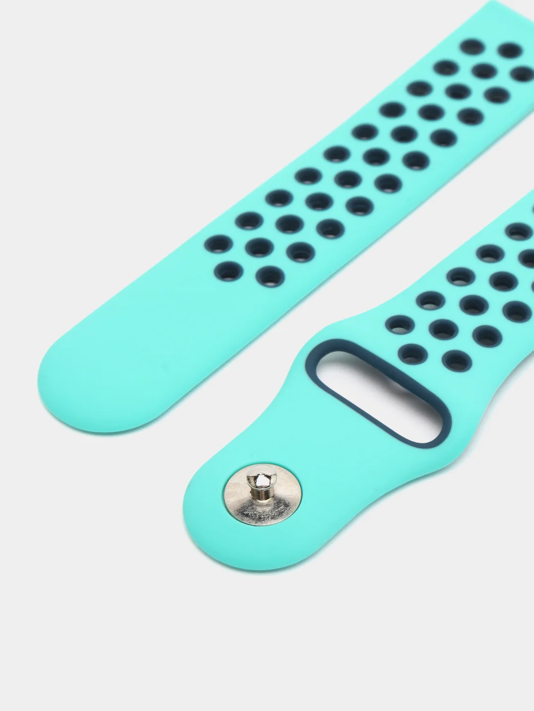 Бирюзовый силиконовый ремешок для Xiaomi Amazfit Bip, Huawei, Haylou, Samsung, 20 мм, с кнопкой