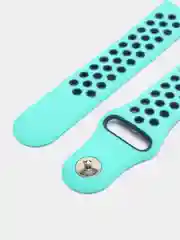 Бирюзовый силиконовый ремешок для Xiaomi Amazfit Bip, Huawei, Haylou, Samsung, 20 мм, с кнопкой