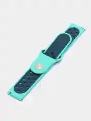 Бирюзовый силиконовый ремешок для Xiaomi Amazfit Bip, Huawei, Haylou, Samsung, 20 мм, с кнопкой