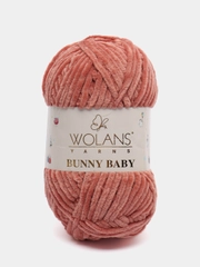 Пряжа плюшевая Wolans Bunny baby 100% полиэстер 100 г 100 м