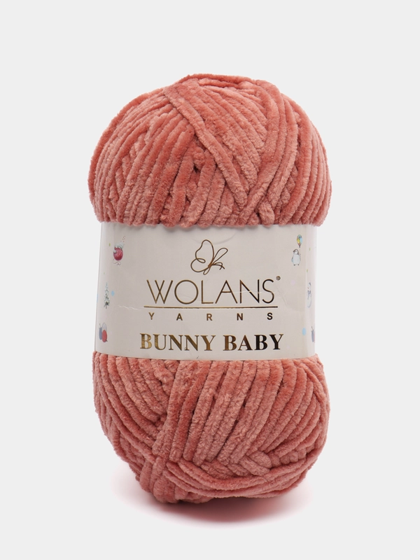 Пряжа плюшевая Wolans Bunny baby 100% полиэстер 100 г 100 м