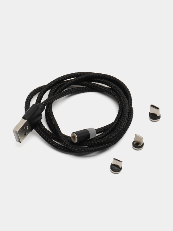 Магнитный кабель MicroUSB, Type-C, Lightning IPhone или 3 в 1