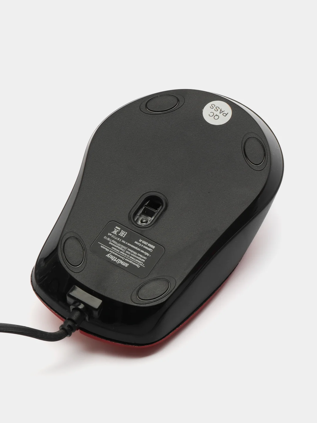 Красный бесшумная проводная мышь Smartbuy One SBM-265