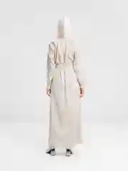 Молочный платье длинное, мусульманское, из японского шелка