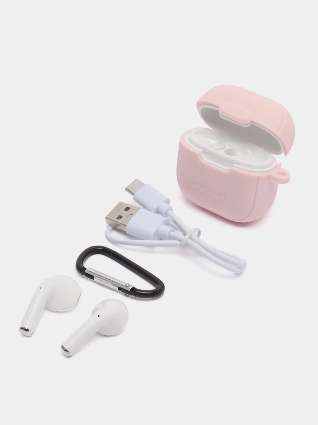 Розовый наушники беспроводные Borofone BW29, Bluetooth, с микрофоном, чехол в комплекте