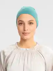 Тёмно-бирюзовый бони прямая из ткани калифорния, чепчик, шапочка.
