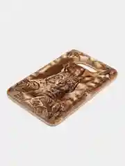 Бежевый доска разделочная деревянная из массива кедра, малая 17x27х2,2 см
