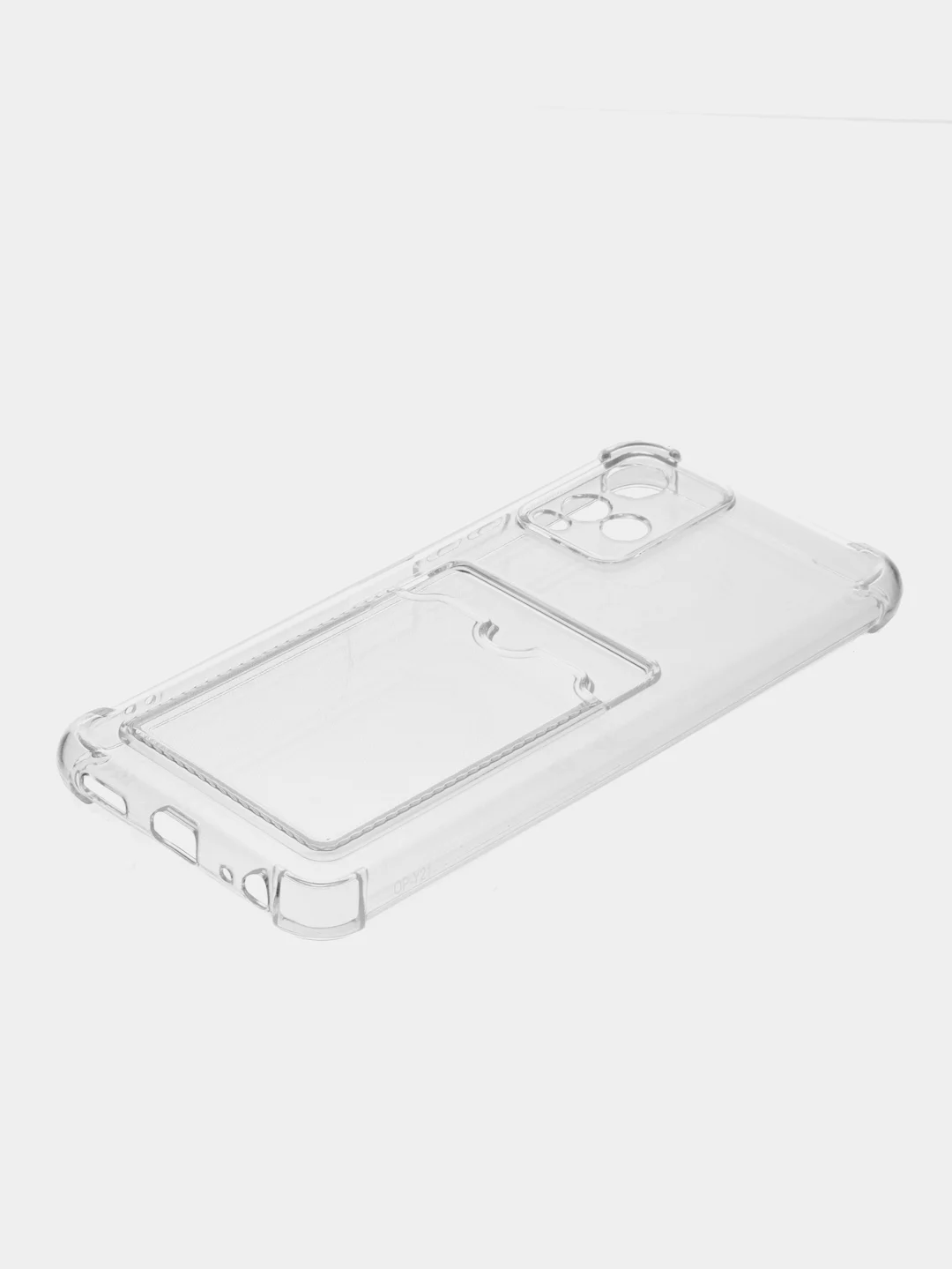 Прозрачный чехол для Vivo Y33s, Y21 2021 (Виво У33с, У21 2021), прозрачный, с карманом для карты