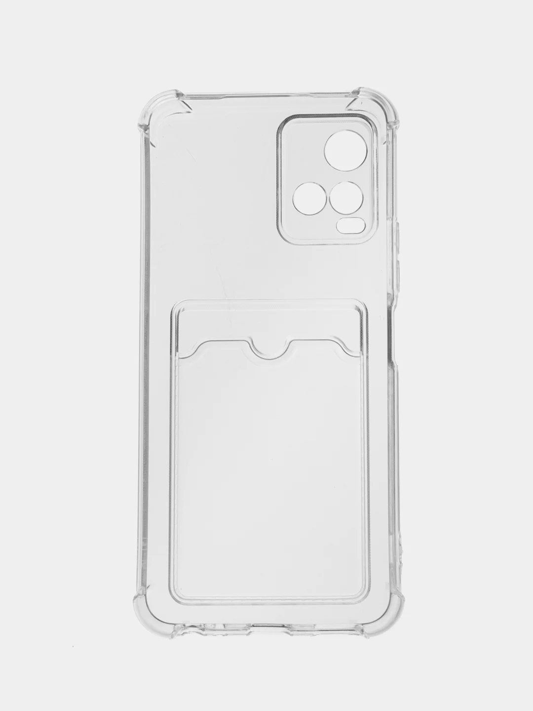 Прозрачный чехол для Vivo Y33s, Y21 2021 (Виво У33с, У21 2021), прозрачный, с карманом для карты