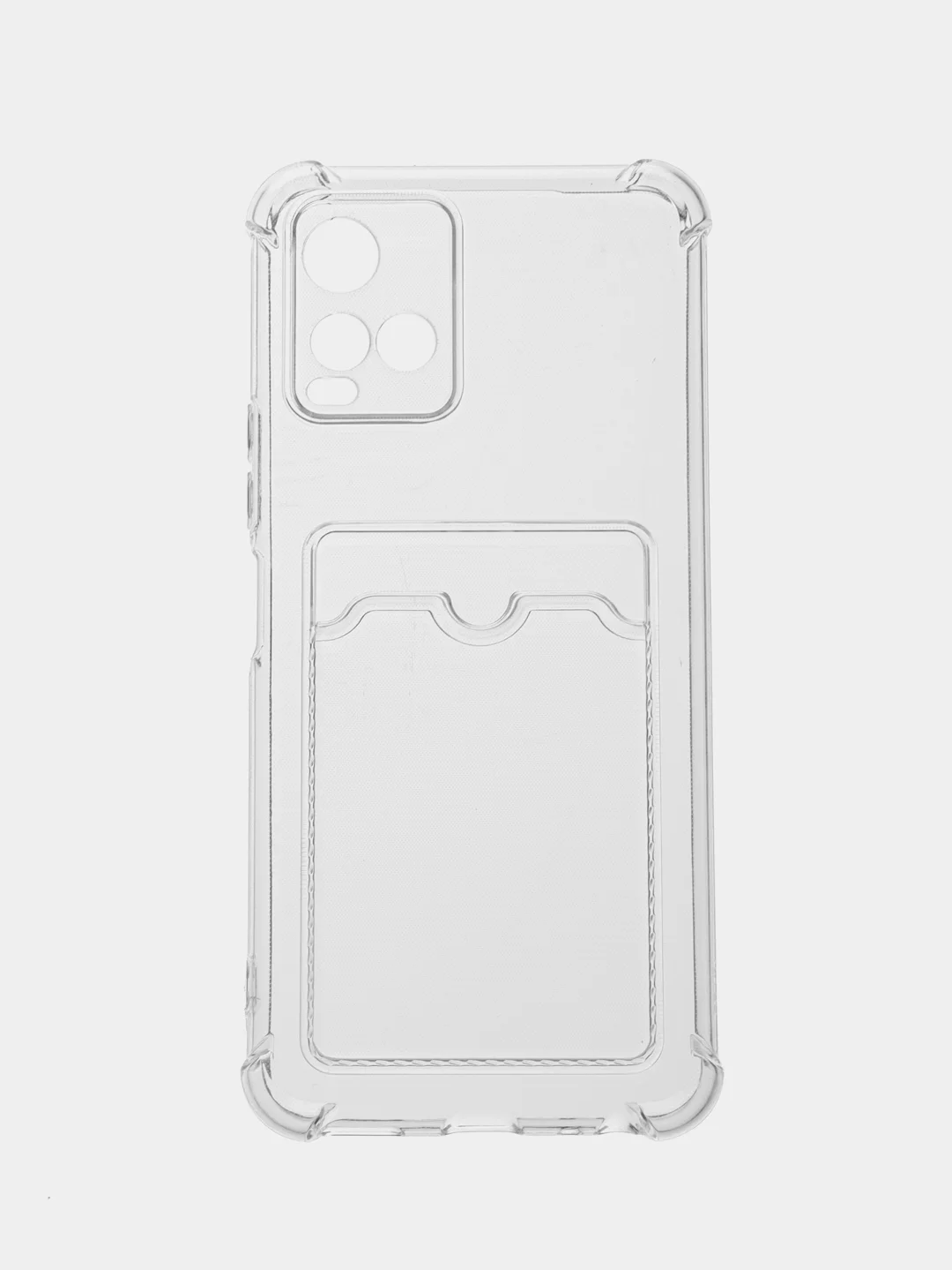 Прозрачный чехол для Vivo Y33s, Y21 2021 (Виво У33с, У21 2021), прозрачный, с карманом для карты