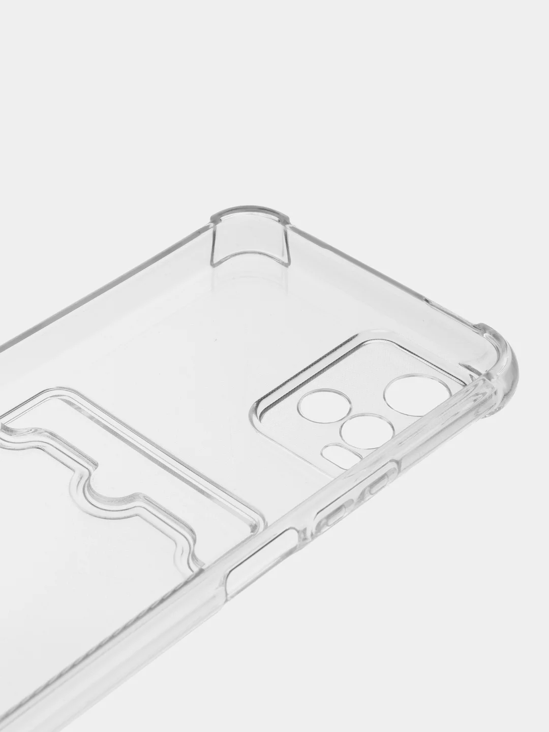 Прозрачный чехол для Vivo Y33s, Y21 2021 (Виво У33с, У21 2021), прозрачный, с карманом для карты