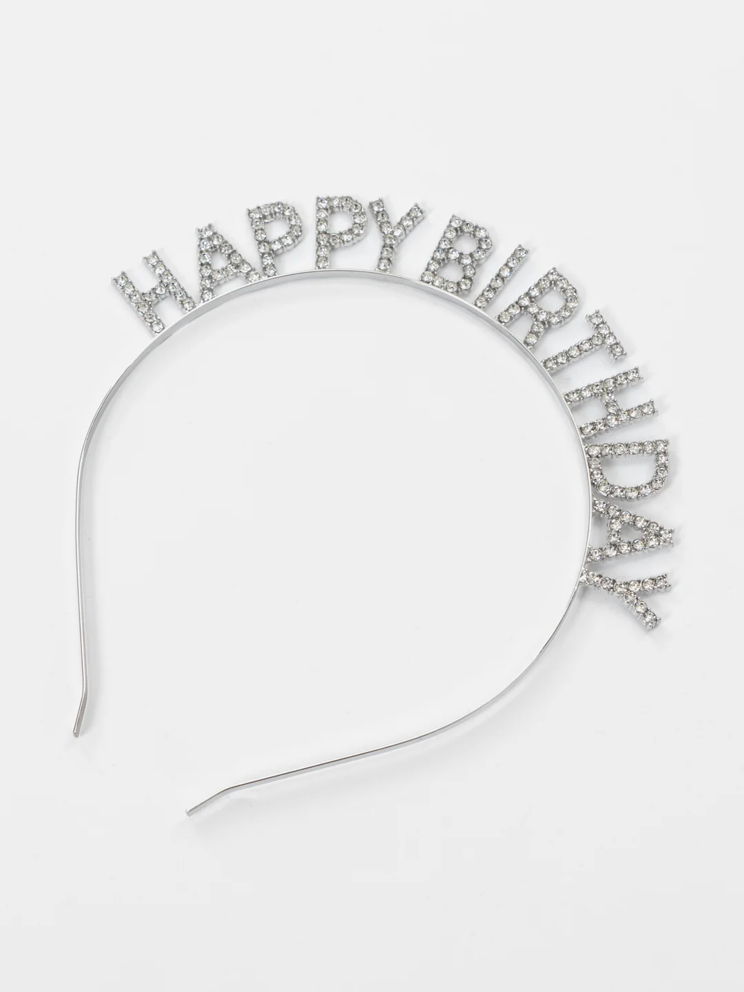 Серебряный ободок на день рождения с надписью Happy Birthday