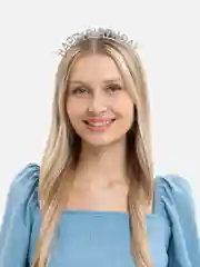 Серебряный ободок на день рождения с надписью Happy Birthday