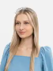 Серебряный ободок на день рождения с надписью Happy Birthday