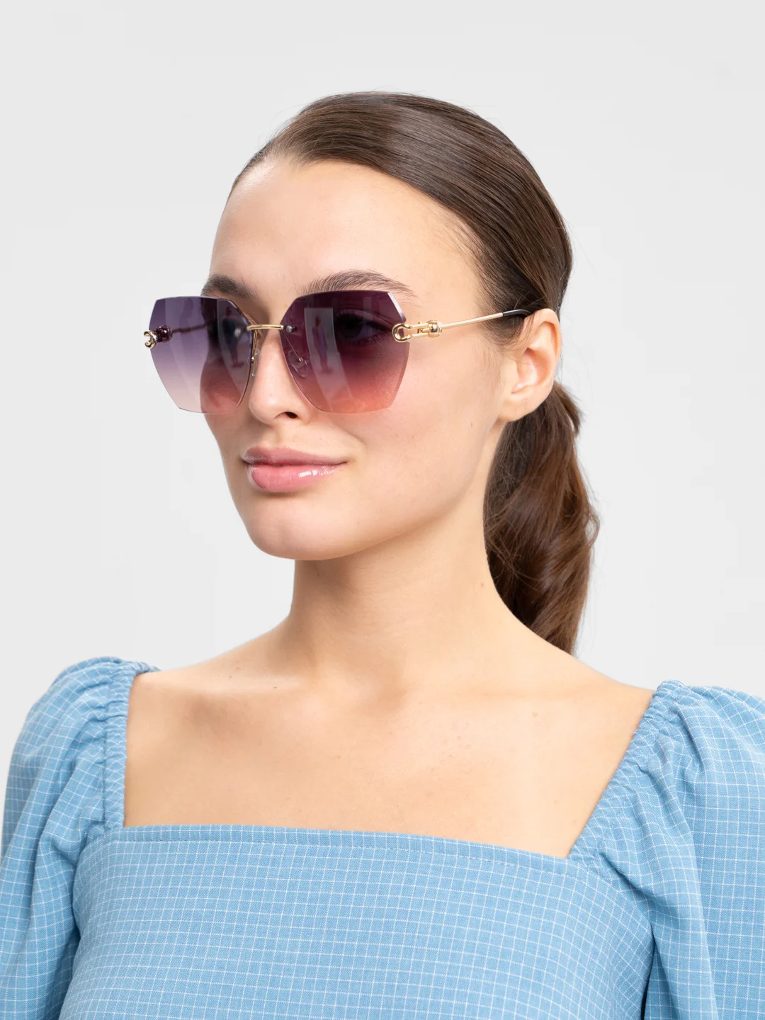 Фиолетовый солнцезащитные женские очки, защита от ультрафиолета, UV400