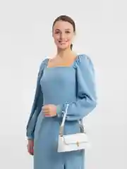 Белый женская сумка-багет