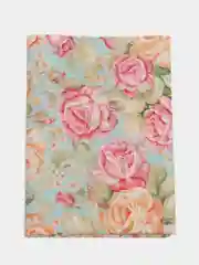 Голубой отрез ткани перкаль "Цветы", 50*70 см