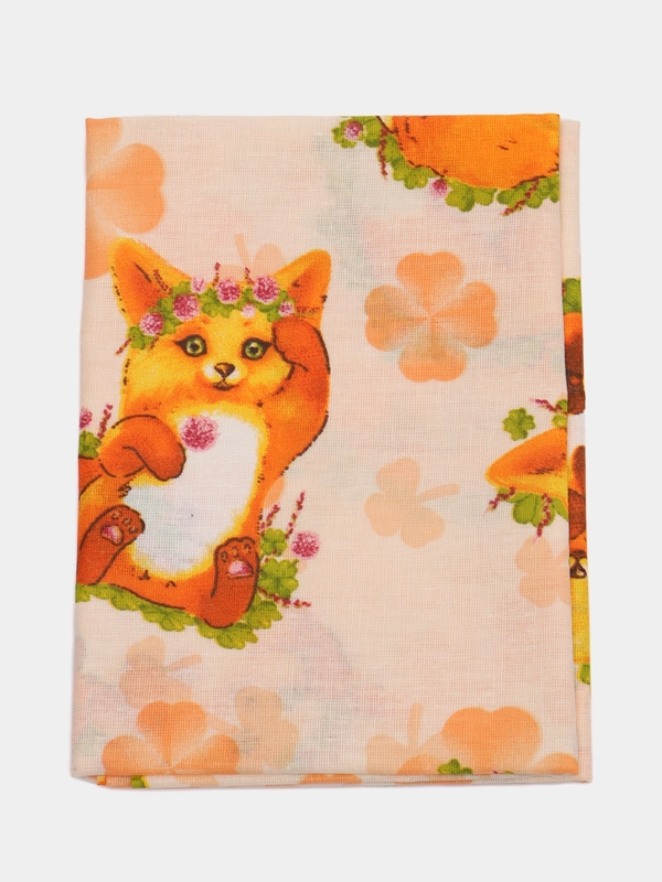 Отрез ткани перкаль "Лисички", 50*70 см